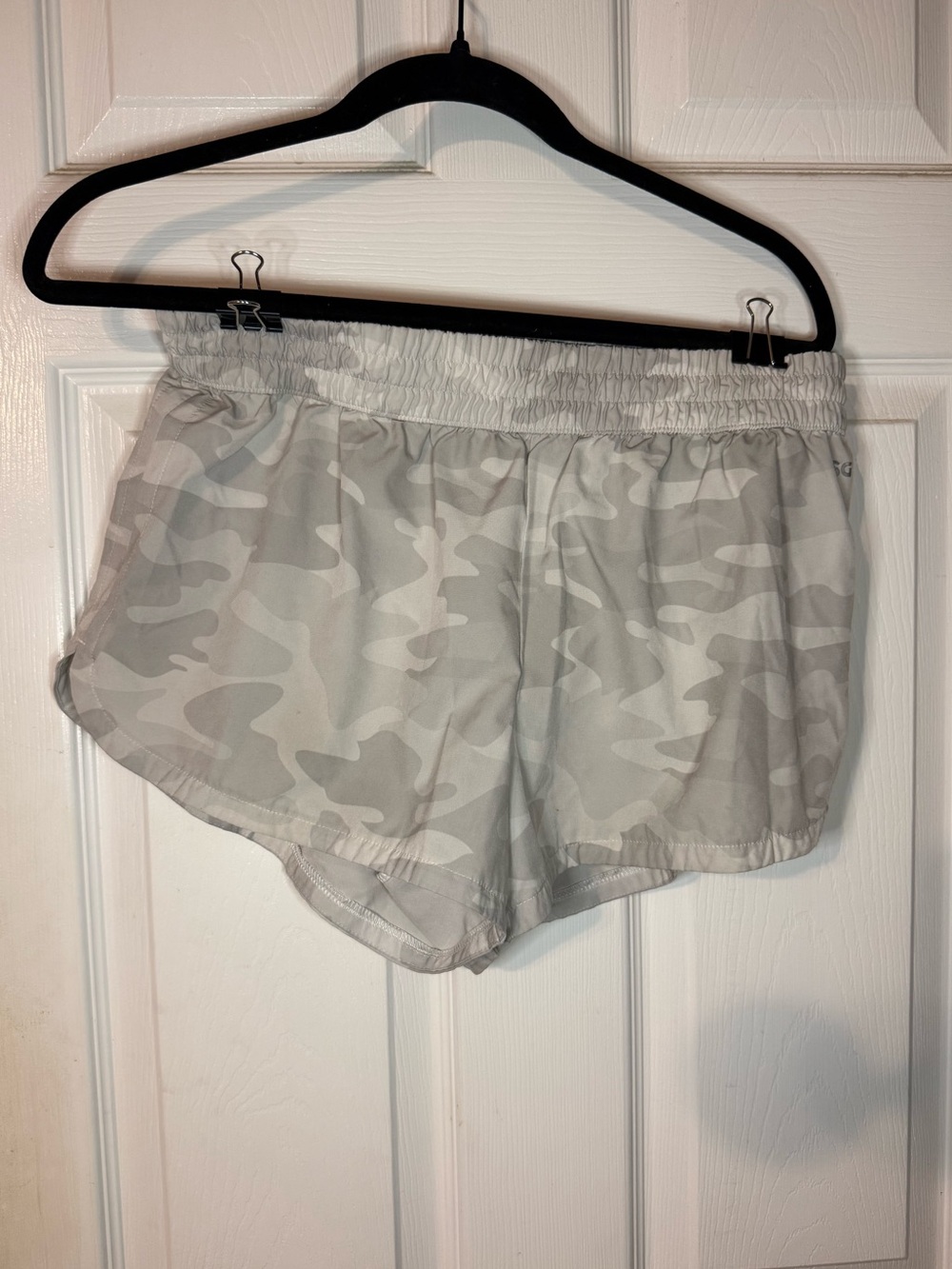 DSG White Camo Athletic Shorts — Medium